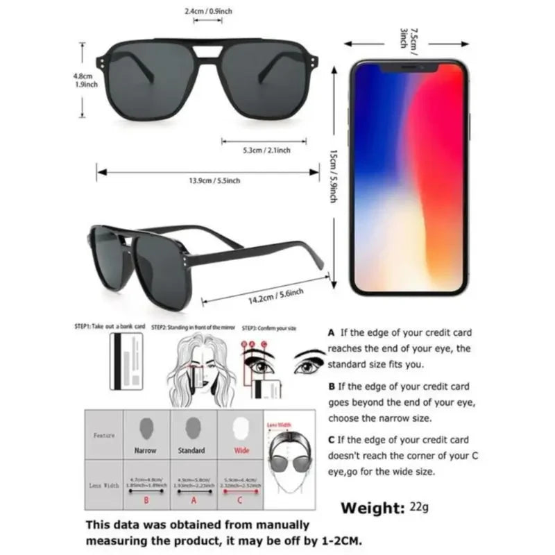 Y2K Aviator Sunglasses Set
