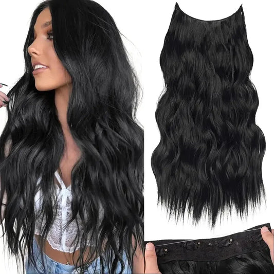 Invisible Wire Wavy Halo Hair Extension