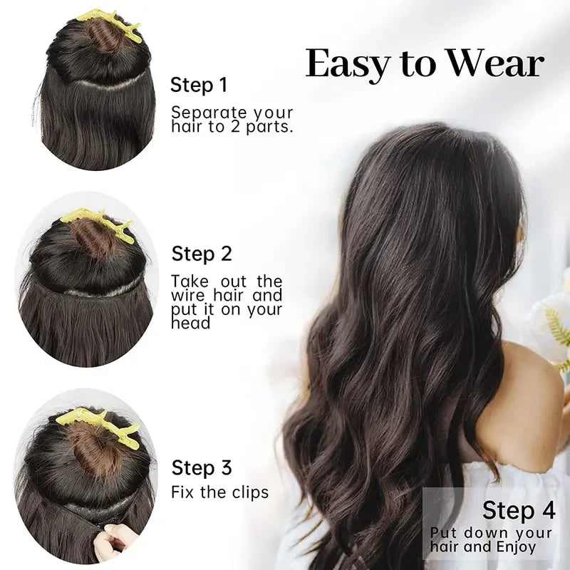 Invisible Wire Wavy Halo Hair Extension