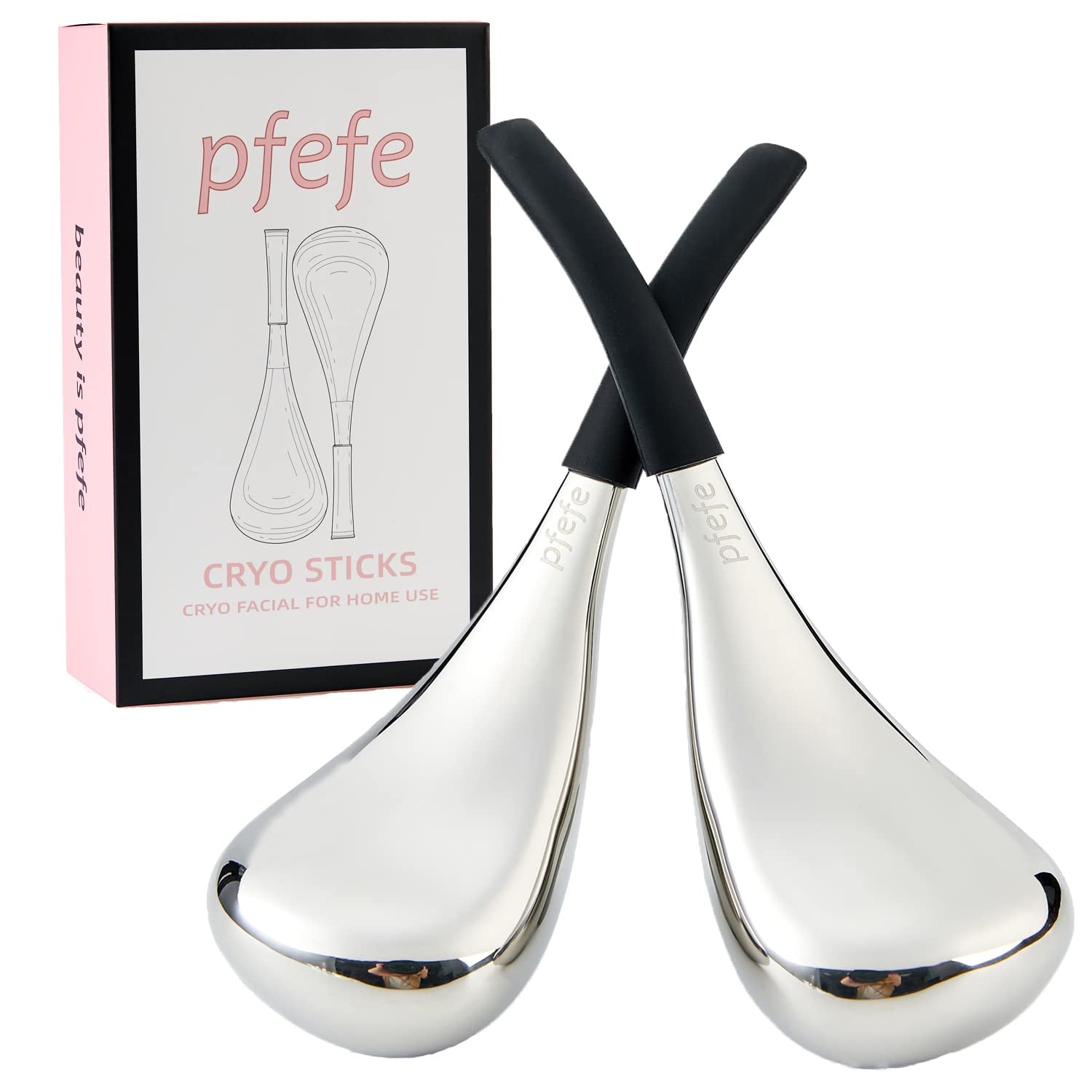 Ice Globes Facial Skin Care Tools for Women Face Eyes, Stainless Steel Face Beauty Cryo Sticks for Girls Ladies, Esthetician Supplies Cooling Spa Globes Cold Roller with Storage Case | Ice Facial Massage, Puffy Eye Relief, Beauty Routine, Storage Case Included, Facial Skincare Tool, Esthetician Supplies